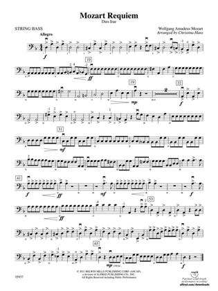 Book cover for Mozart Requiem -- Dies Irae: String Bass