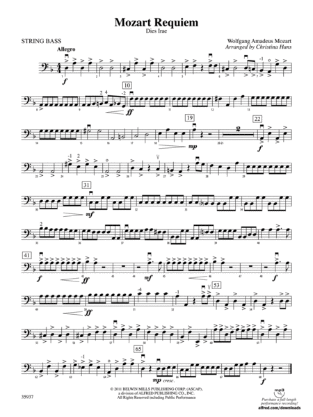 Mozart Requiem -- Dies Irae: String Bass
