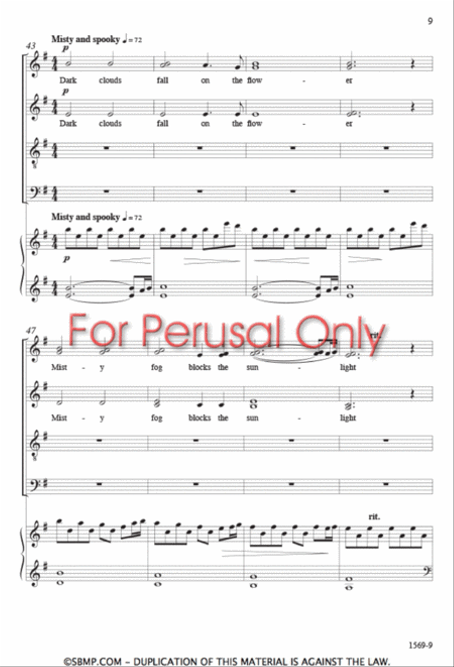 Melancholy Flower - SATB Octavo 4-Part scores gallery preview page 8