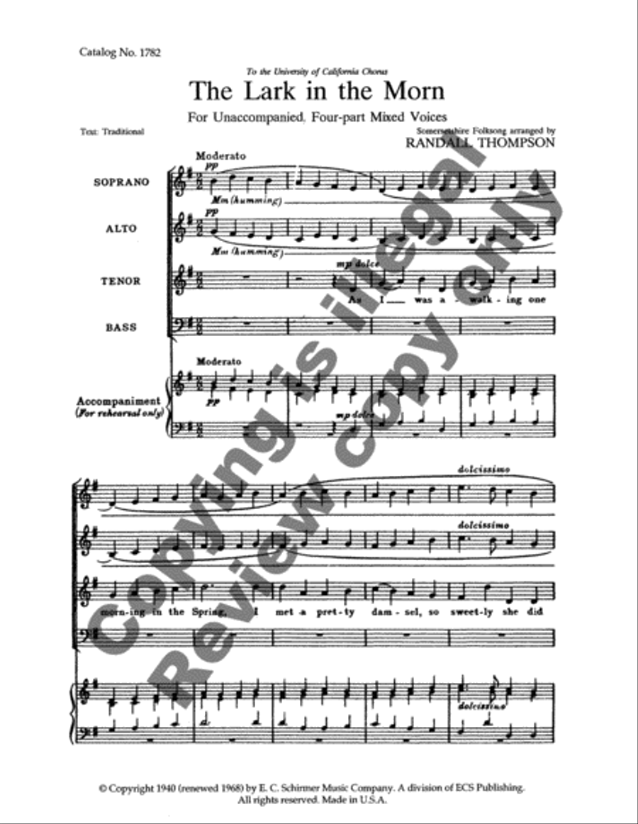 The Lark in the Morn 4-Part scores gallery preview page 3
