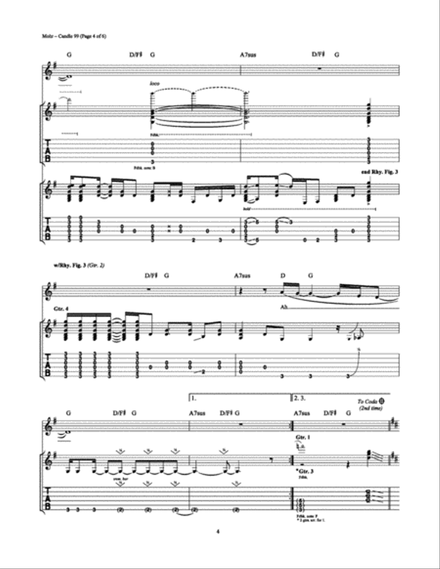 Candle 99 Candle 99 Electric Guitar scores gallery preview page 4