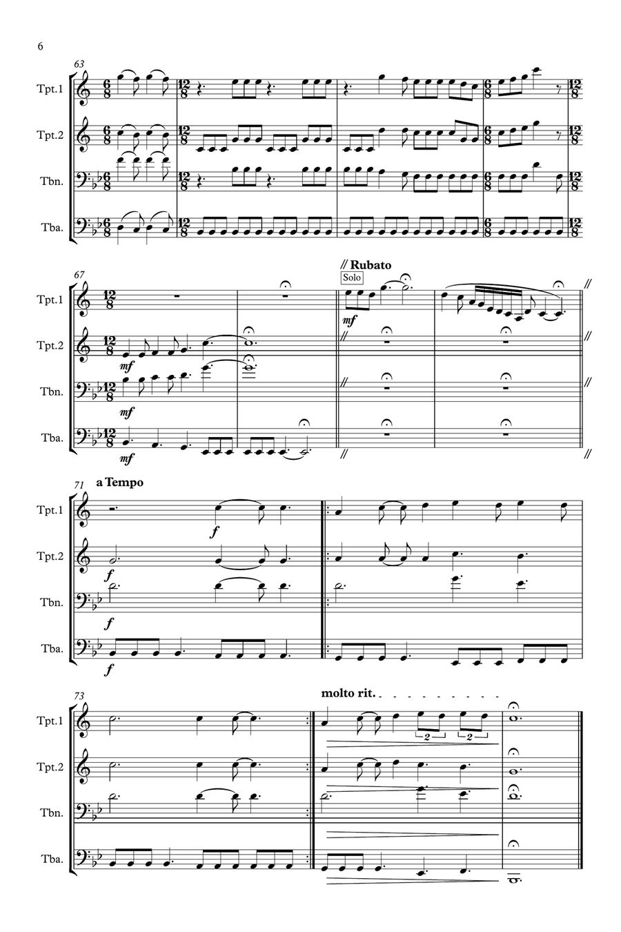 Somebody To Love Brass Quartet scores gallery preview page 6