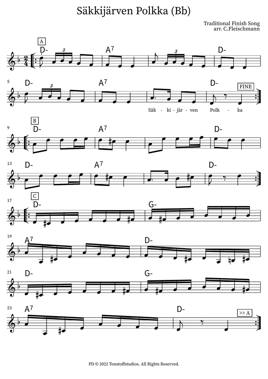 Säkkijärven Polkka Säkkijärven Polkka Piano scores gallery preview page 1