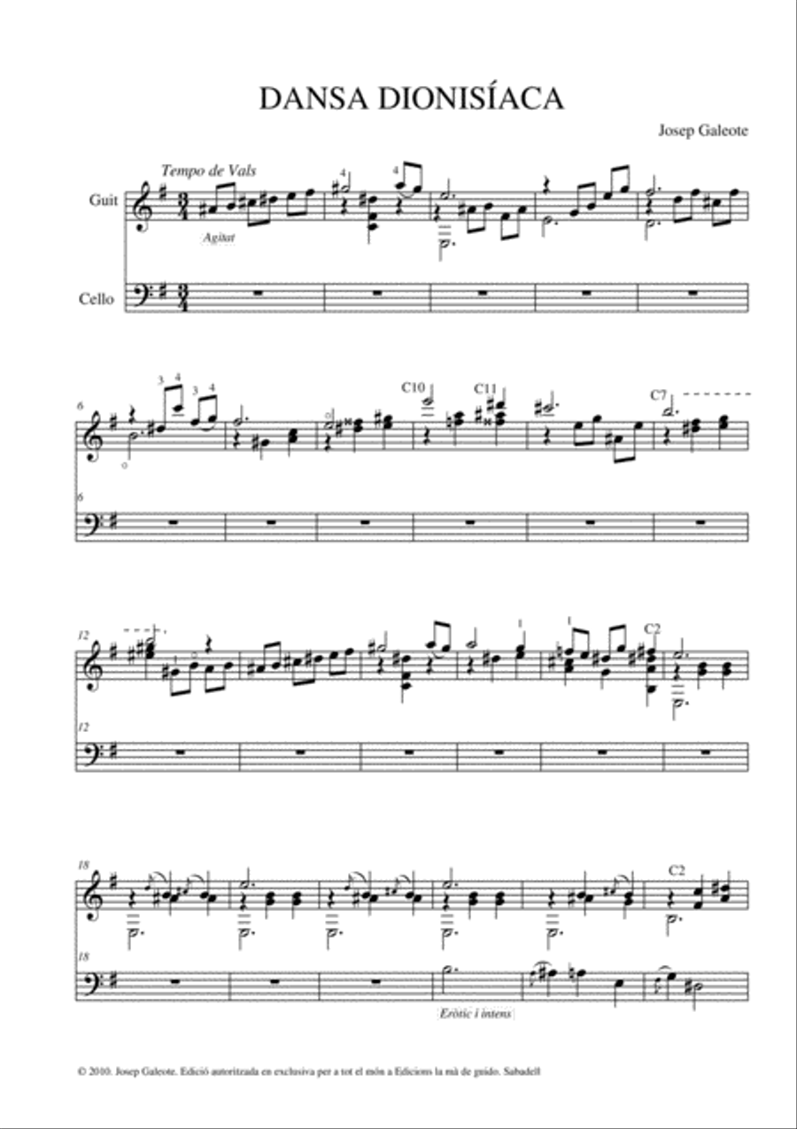 2 peces breus per a guitarra i chello String Duet scores gallery preview page 5