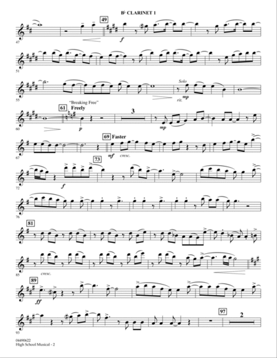 High School Musical - Bb Clarinet 1 B-Flat Clarinet scores gallery preview page 2