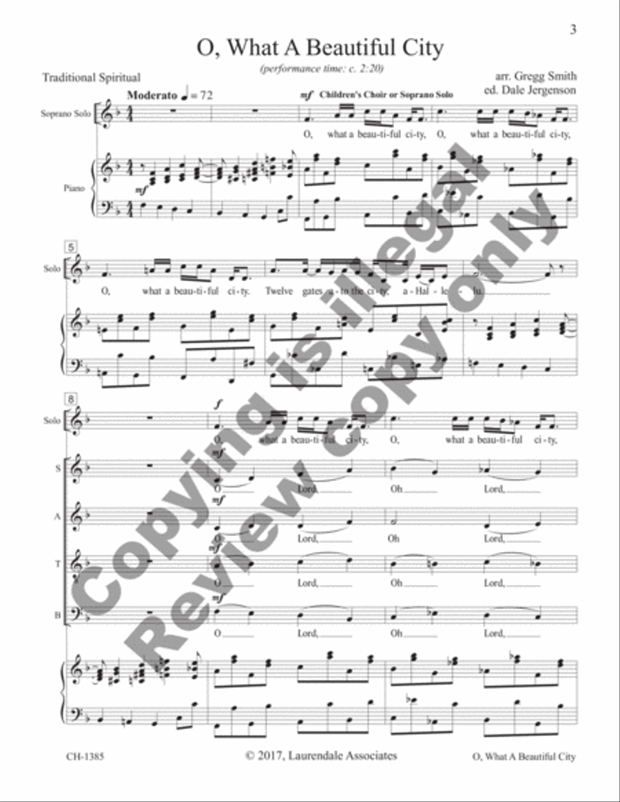 O, What a Beautiful City Choir scores gallery preview page 3
