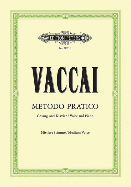 Metodo Pratico di Canto Italiano for Voice and Piano (Medium Voice)