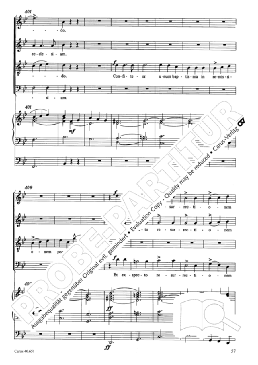 Mass in D Major (Missa in D) 4-Part scores gallery preview page 66