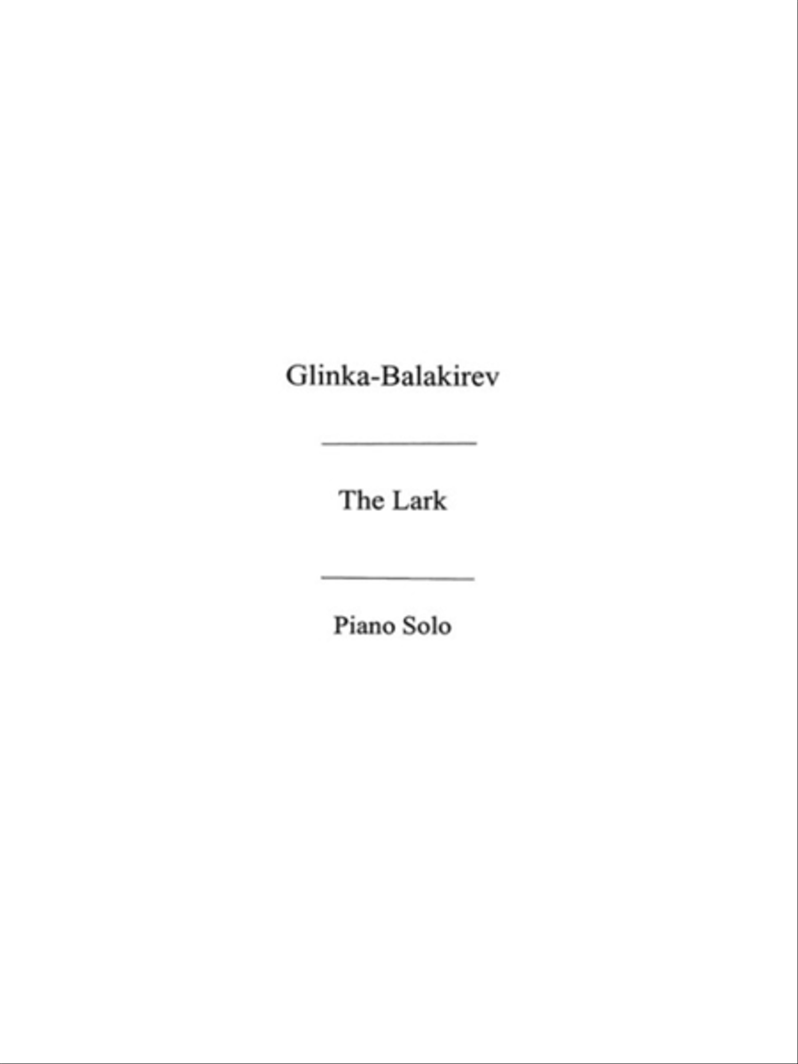 Balakirev - The Lark For Piano Piano Solo scores gallery preview page 1