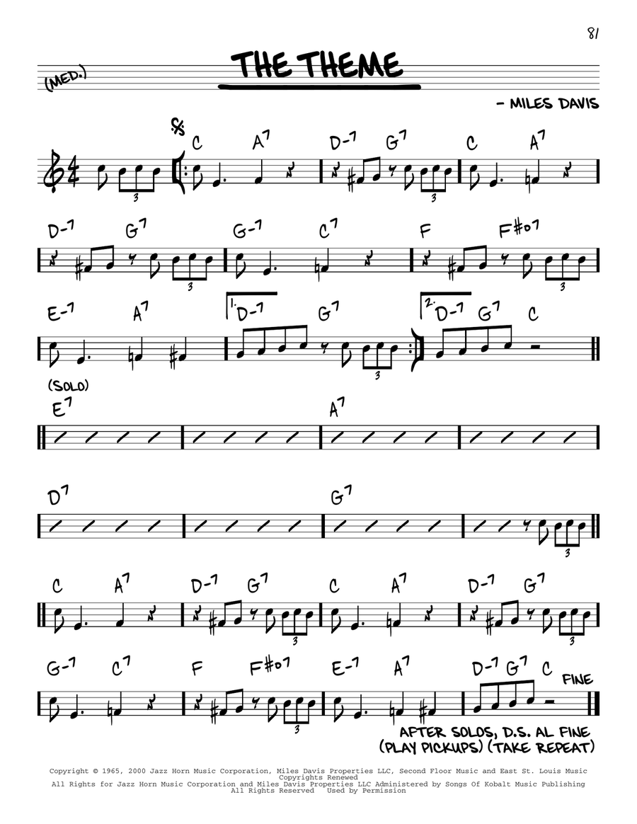 The Theme Piano scores gallery preview page 1
