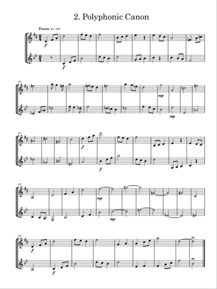 Five Loose Canons for 2 Bass Clarinets. Clarinet Duet scores gallery preview page 3