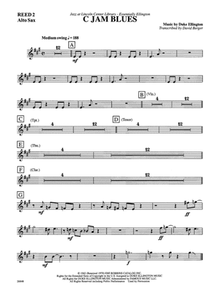 C Jam Blues: 2nd E-flat Alto Saxophone
