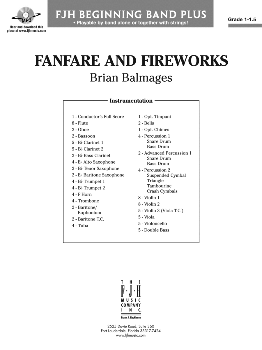 Fanfare and Fireworks: Score Concert Band scores gallery preview page 1
