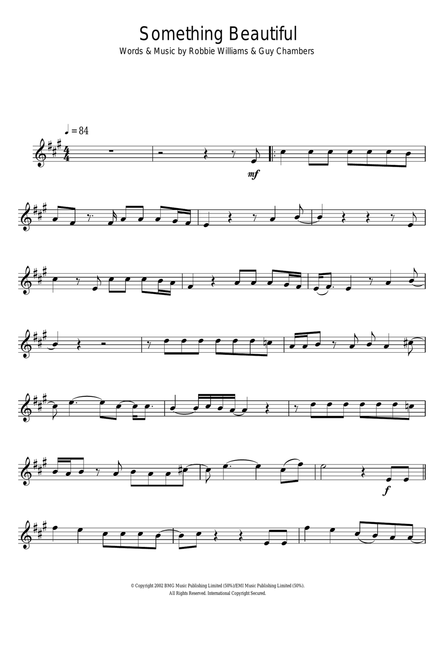 Something Beautiful Alto Saxophone scores gallery preview page 1