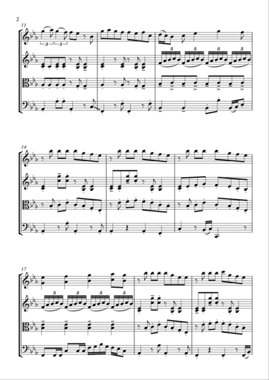 Wherever I Go Wherever I Go String Quartet scores gallery preview page 2