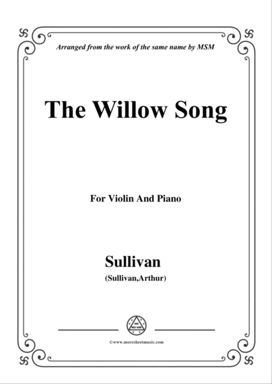 Sullivan-The Willow Song, for Violin and Piano Violin Solo scores gallery preview page 1
