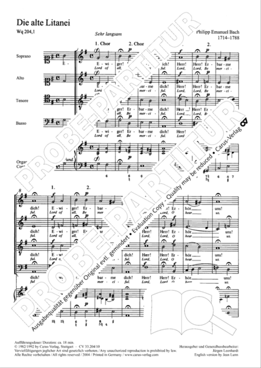 Lord of all, be merciful (Die alte Litanei 1) 4-Part scores gallery preview page 8