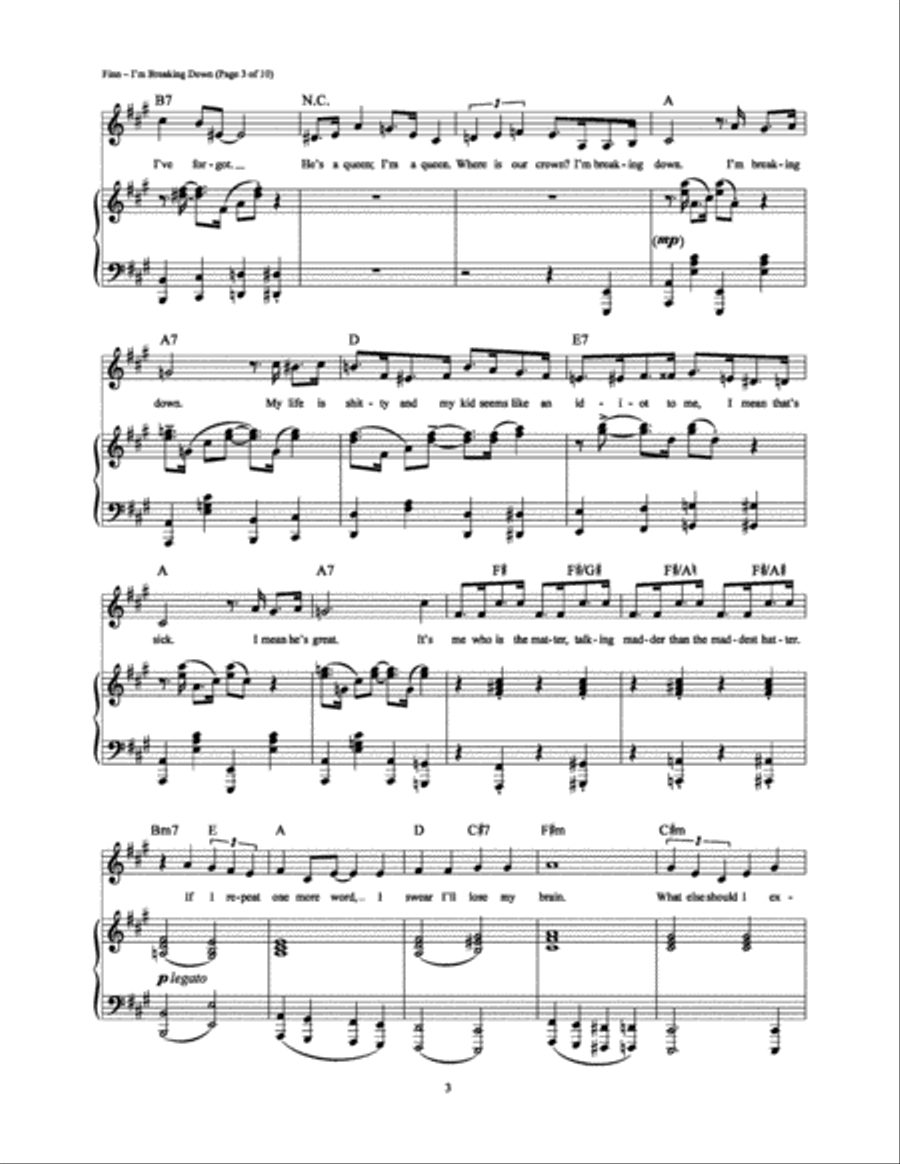 I'm Breaking Down Piano, Vocal, Guitar scores gallery preview page 3