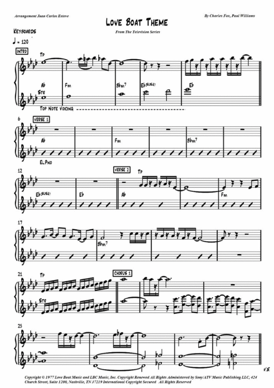 Love Boat Theme Bass Guitar scores gallery preview page 1
