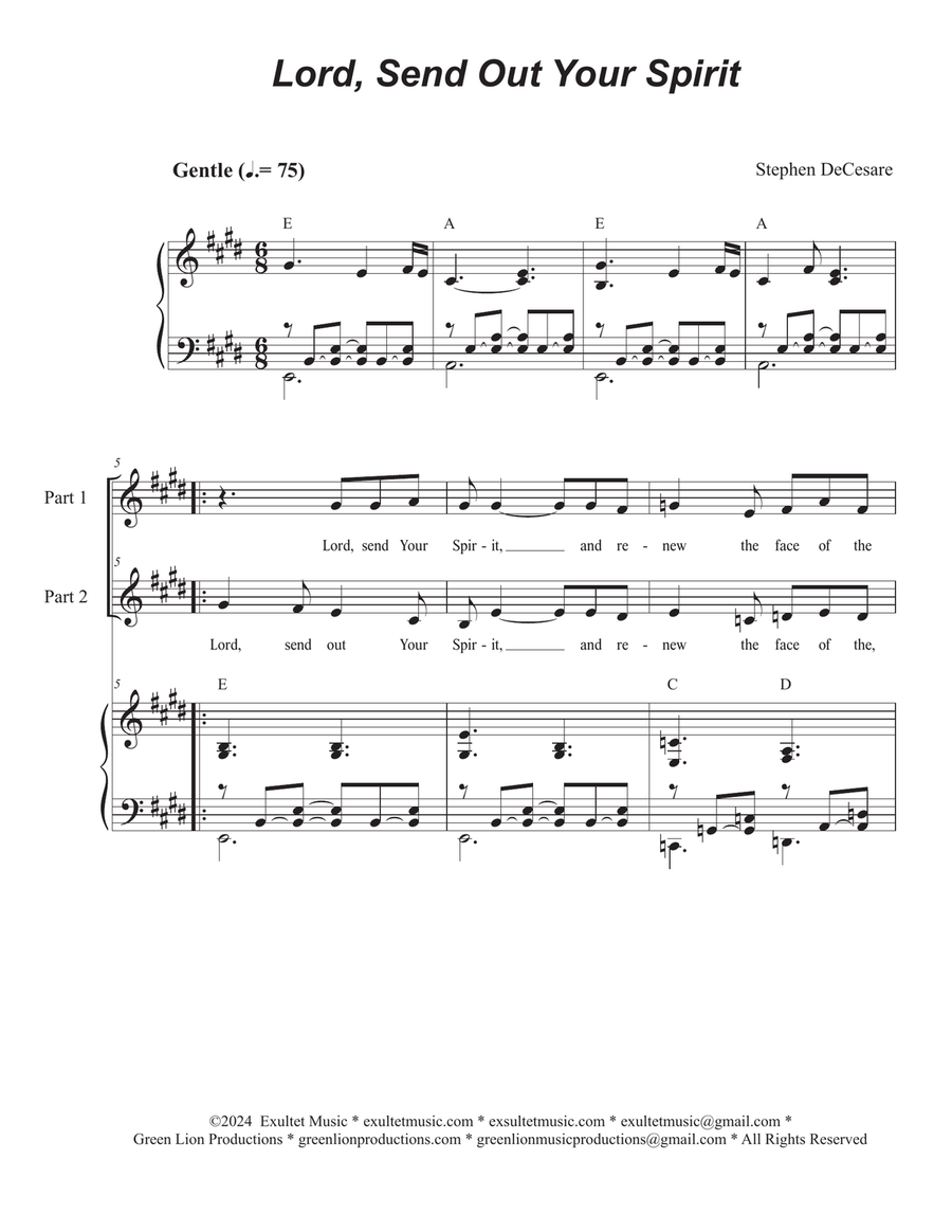 Book cover for Lord, Send Out Your Spirit (2-part choir)
