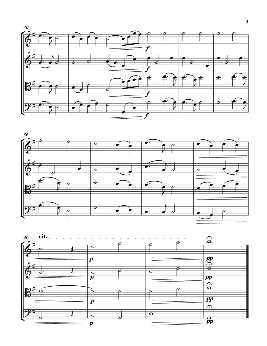 Nearer My God To Thee (String Quartet) Score and Parts String Quartet scores gallery preview page 3