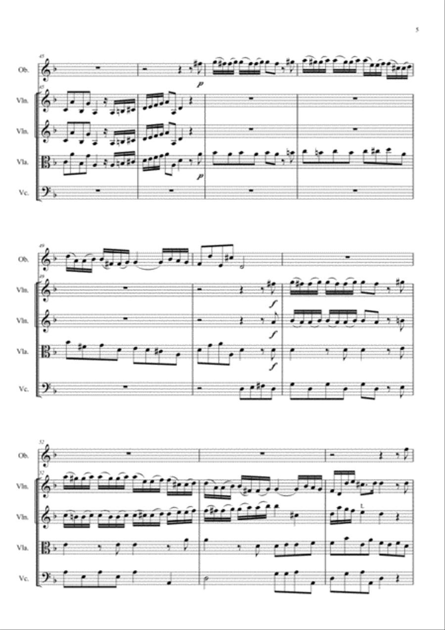 Oboe Concerto in D minor, S D935 String Orchestra scores gallery preview page 6