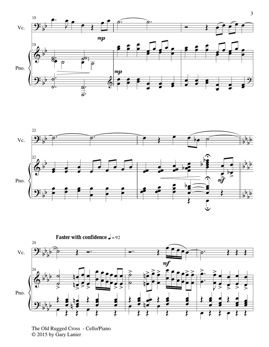 INSPIRATIONAL HYMNS Set 1 & 2 (Duets - Cello and Piano with Parts) Piano scores gallery preview page 6