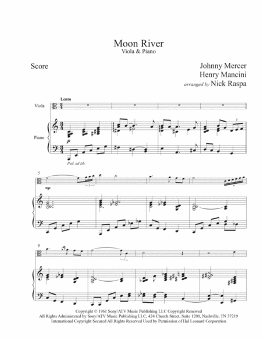 Moon River Viola scores gallery preview page 5