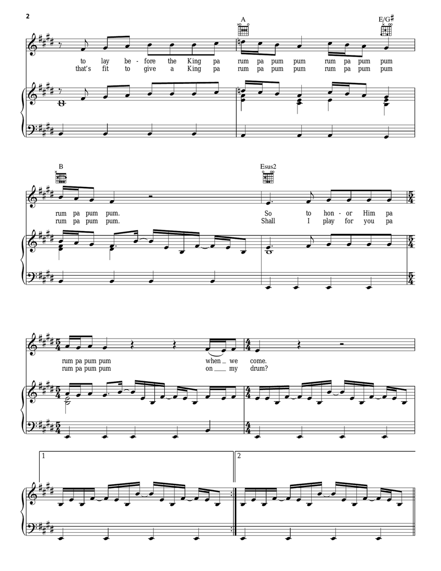 The Little Drummer Boy The Little Drummer Boy Guitar scores gallery preview page 2