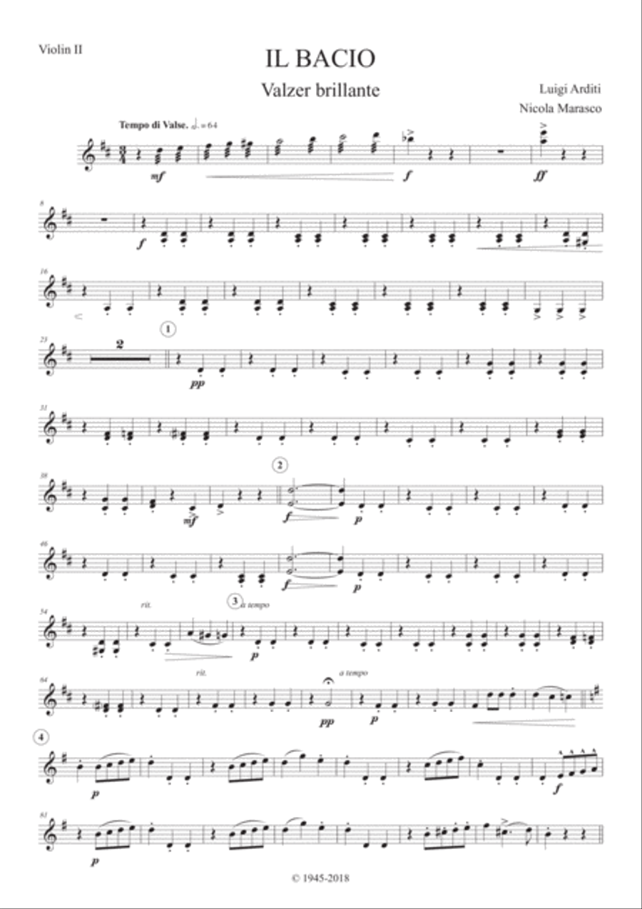 Il Bacio - Orchestral parts set String Trio scores gallery preview page 4