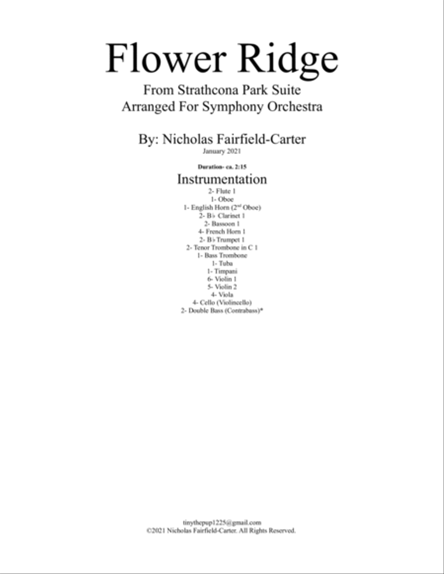 Flower Ridge From Strathcona Park Suite Full Orchestra scores gallery preview page 2