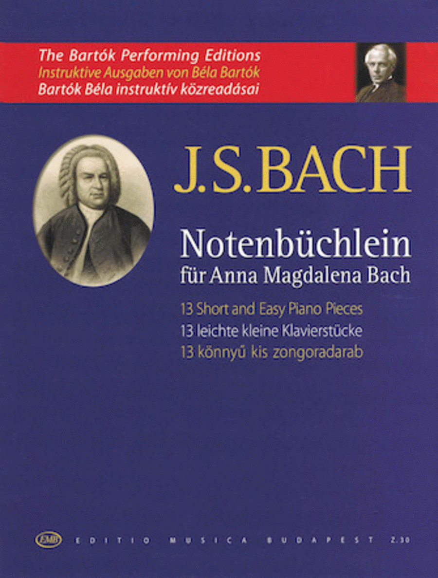Notenbuchlein fur Anna Magdalena Bach by Bela Bartok Easy Piano - Sheet Music