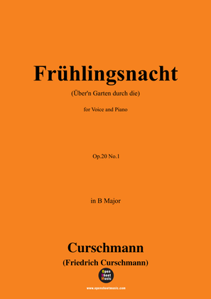 Book cover for Curschmann-Frühlingsnacht(Über'n Garten durch die),Op.20 No.1,in B Major