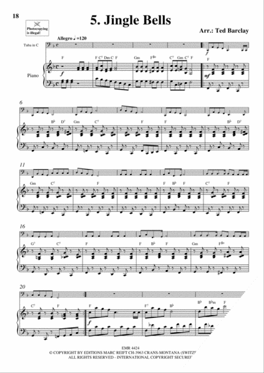 10 Easy Christmas Solos Tuba scores gallery preview page 7