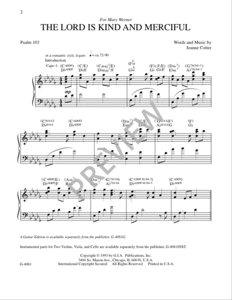 The Lord Is Kind and Merciful 4-Part scores gallery preview page 2