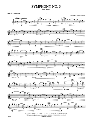 Symphony No. 3 for Band: 1st B-flat Clarinet