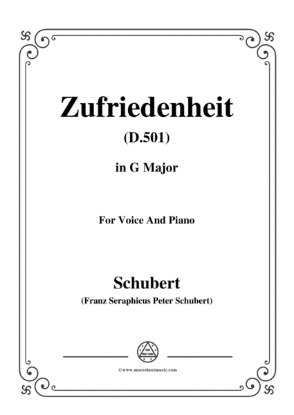 Schubert-Zufriedenheit(Contentment),D.501,in G Major,for Voice&Piano image number null