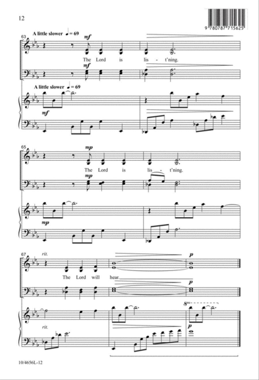 The Lord Is Listening 4-Part scores gallery preview page 12