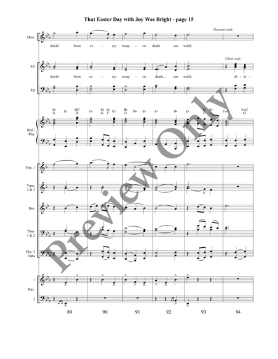 That Easter Day with Joy Was Bright (Orchestration) 4-Part scores gallery preview page 16