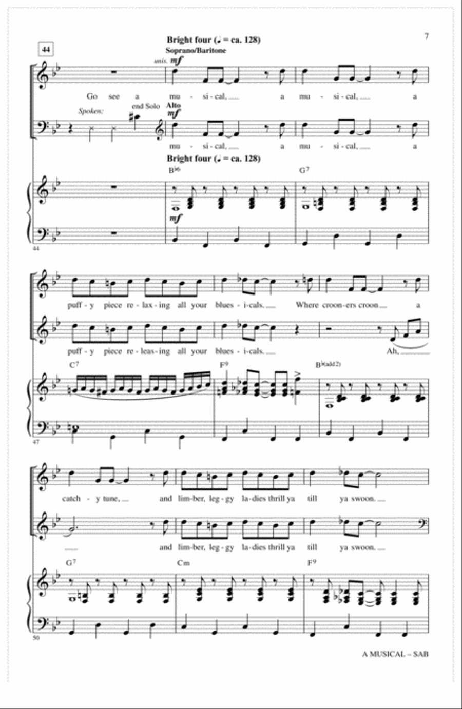 A Musical (from Something Rotten) 3-Part scores gallery preview page 6