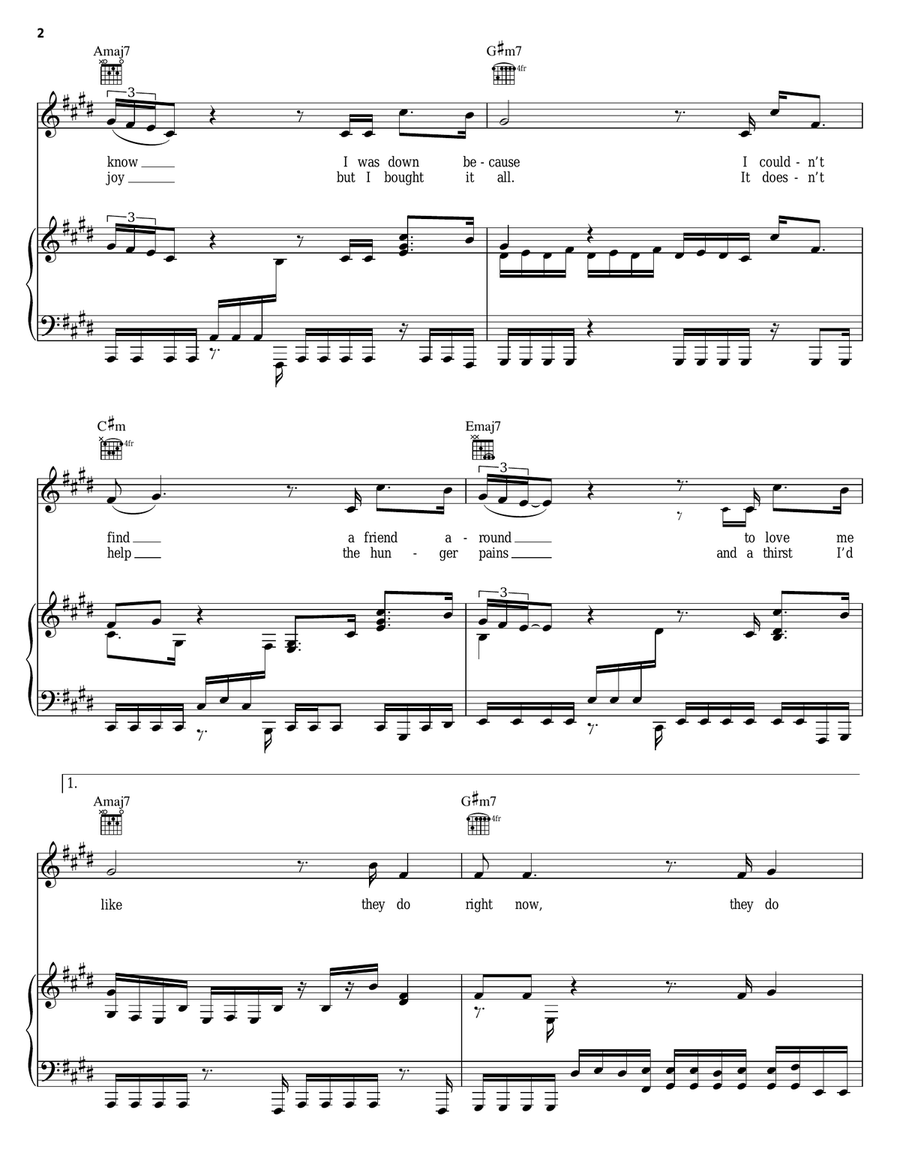 Something's Missing Piano, Vocal, Guitar scores gallery preview page 2