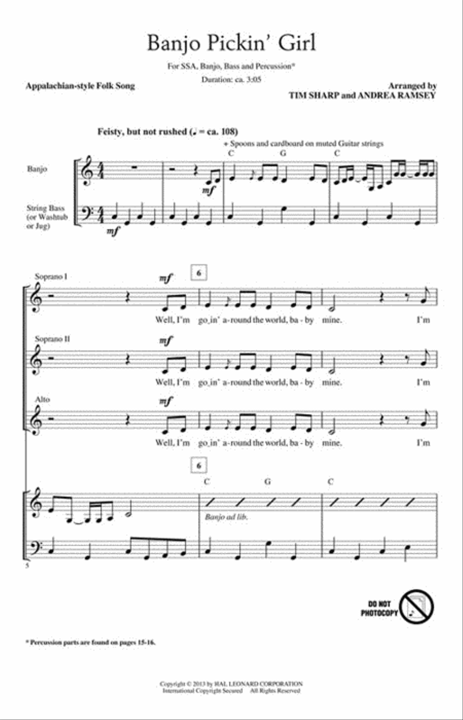 Banjo Pickin' Girl Banjo Pickin' Girl SSA scores gallery preview page 2