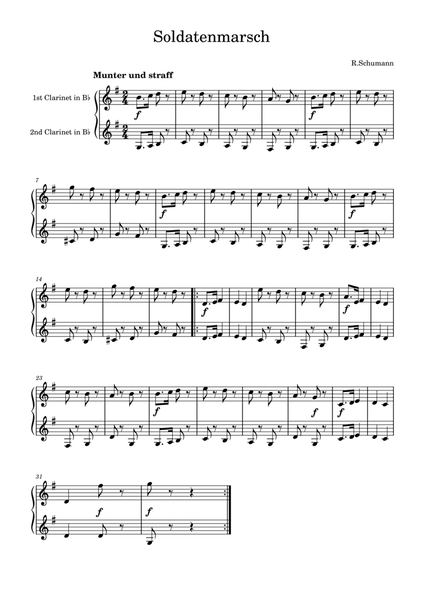 R.Schumann: Soldatenmarsch for two clarinets