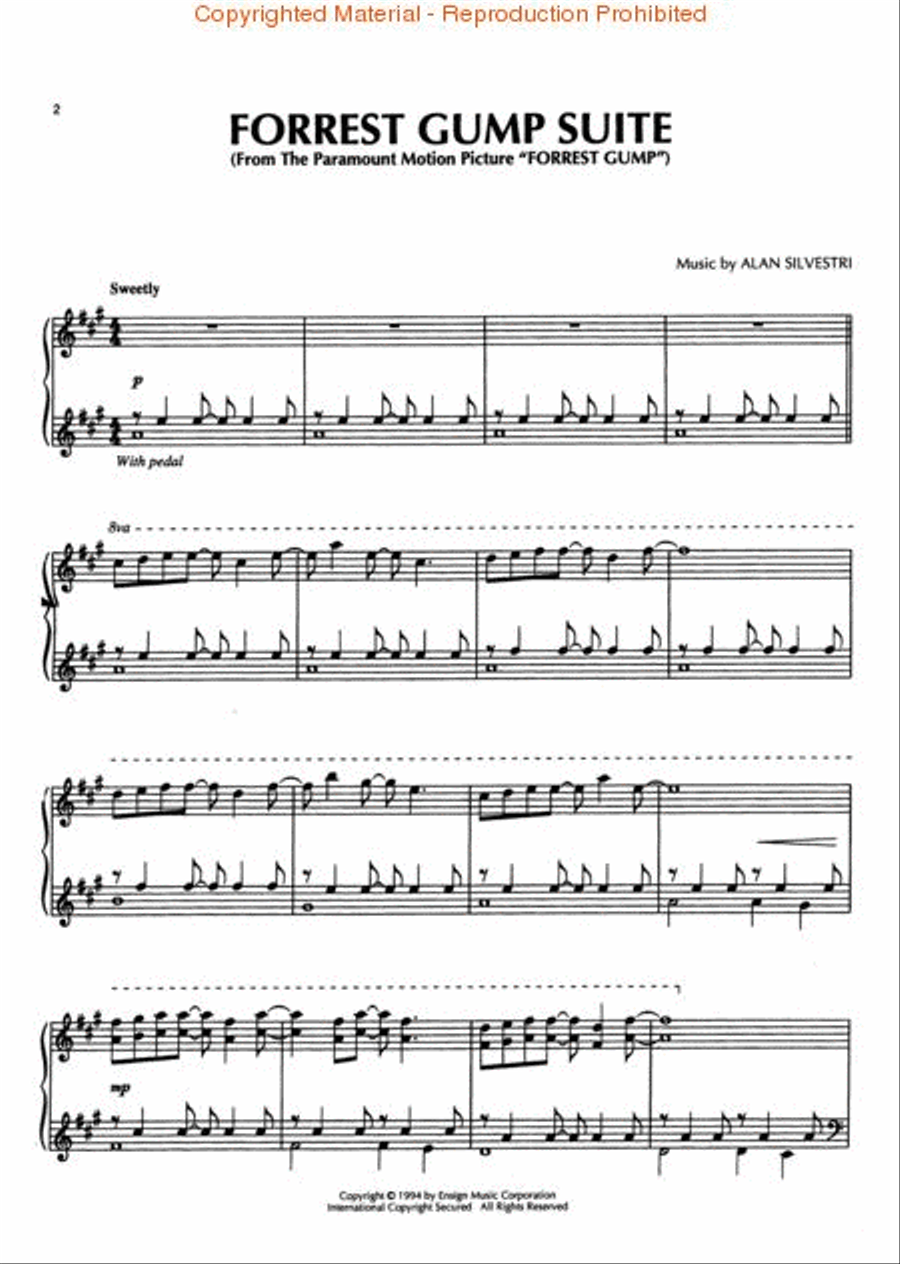Forrest Gump Suite Piano Solo scores gallery preview page 2