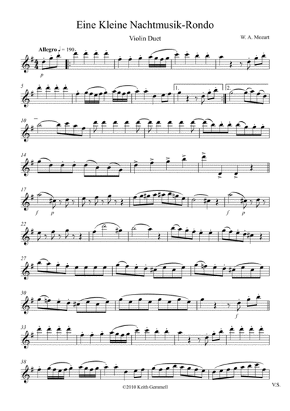 Eine Kleine Nachtmusik – Rondo: Violin Duet image number null