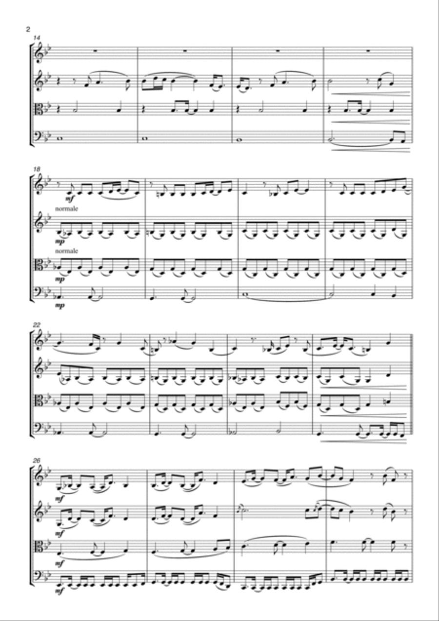 Simple And Clean String Quartet scores gallery preview page 2