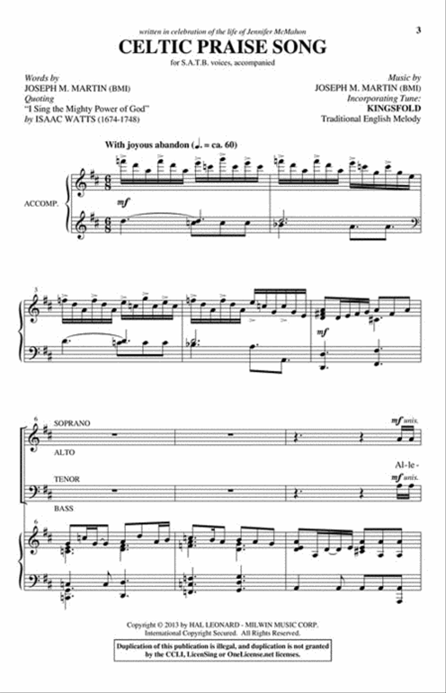 The Celtic Choir The Celtic Choir 4-Part scores gallery preview page 4