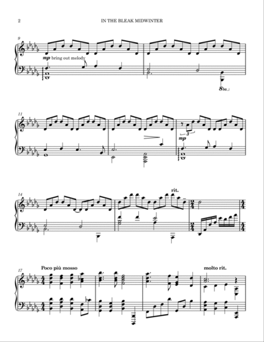 In The Bleak Midwinter (piano solo) Piano Solo scores gallery preview page 2