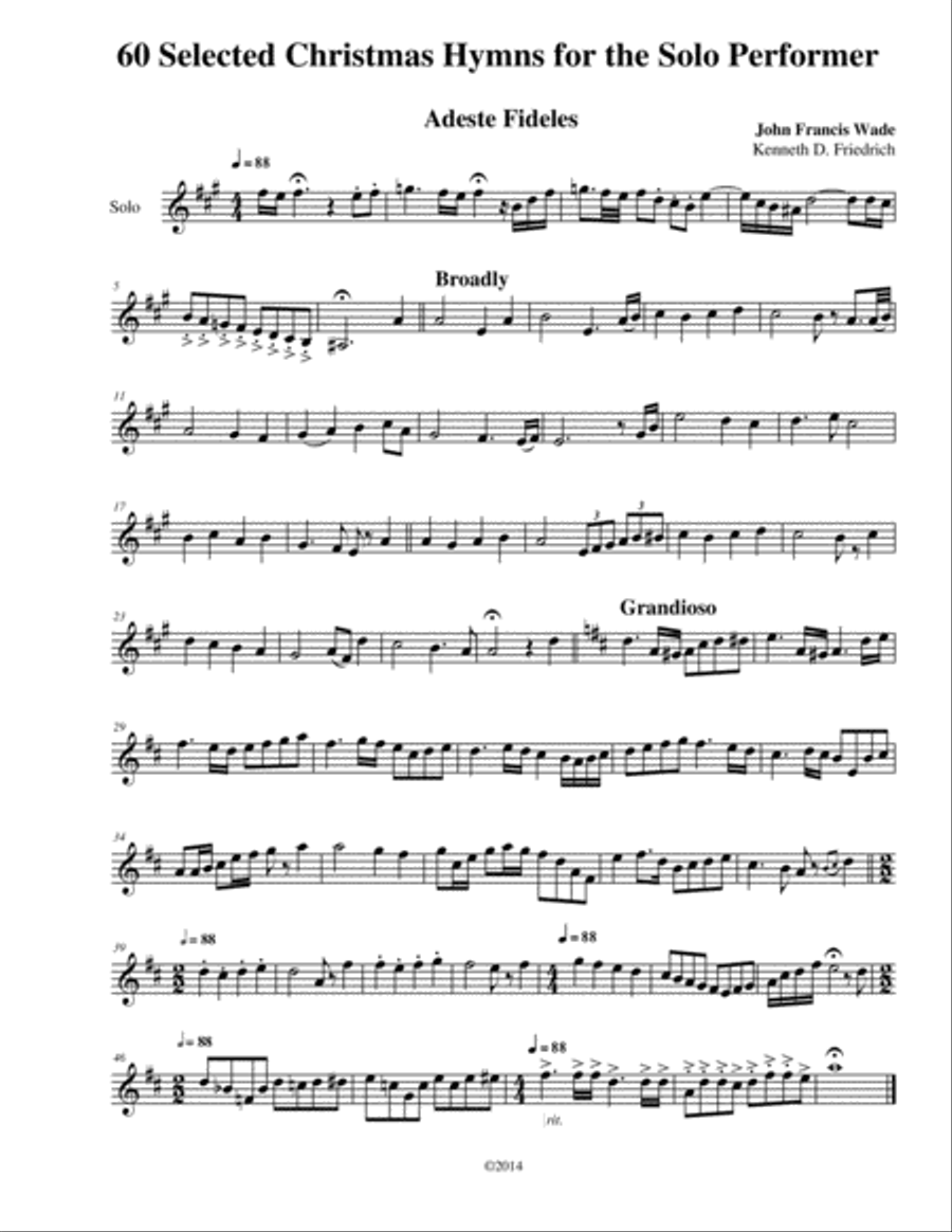60 Christmas Hymns for the Solo Performer Bass Clarinet scores gallery preview page 3