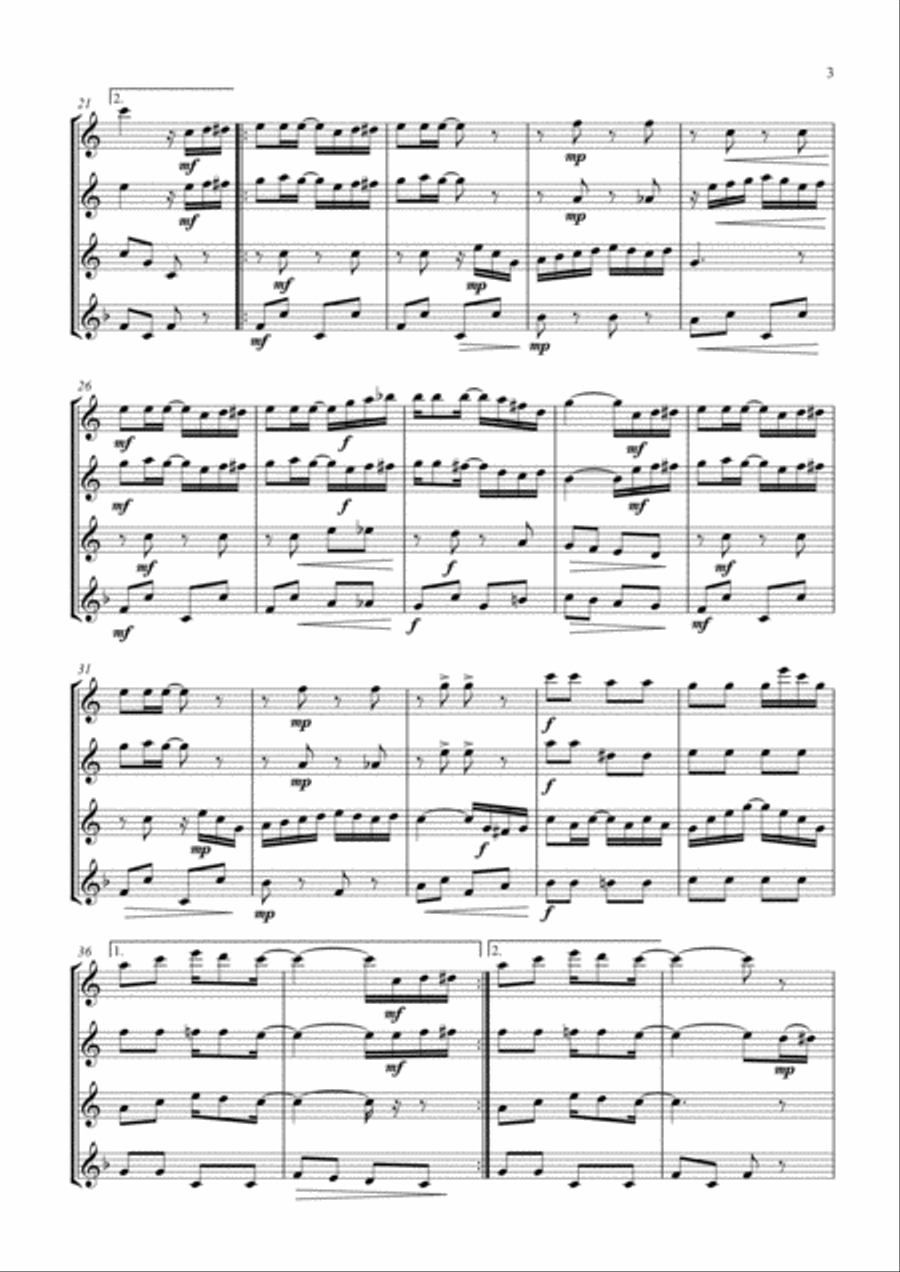 The Entertainer. For Flute Quartet Flute Quartet scores gallery preview page 3